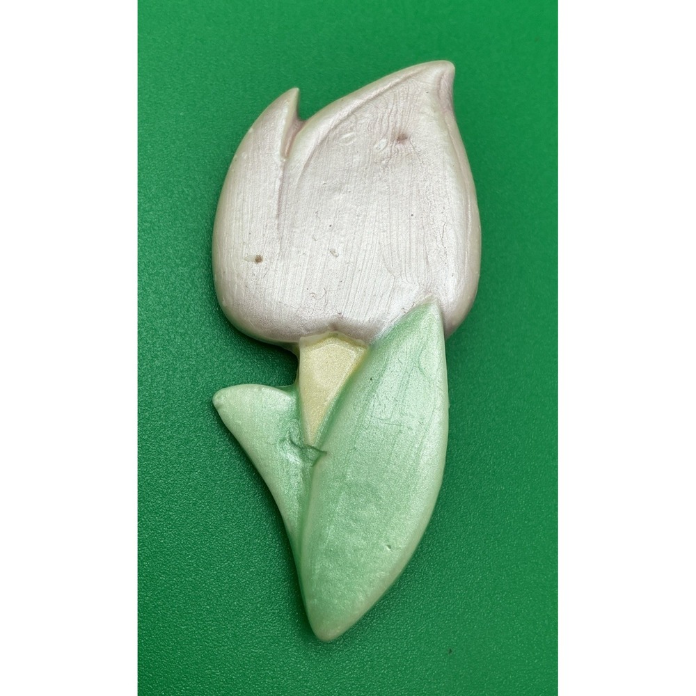 Vintage Ceramic Easter Tulip Brooch Pin